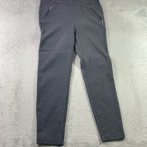 Soho Ankle Pants Women Size Medium Elastic Waistband Mock Pockets Black & Gray